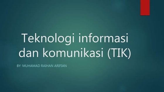  Teknologi informasi dan komunikasi research