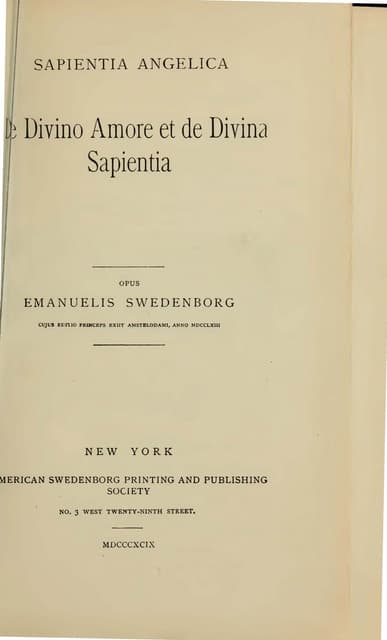 Sapientia Angelica de Divino Amore, Emanuelis Swedenborg, Amstelodami 1763, N...