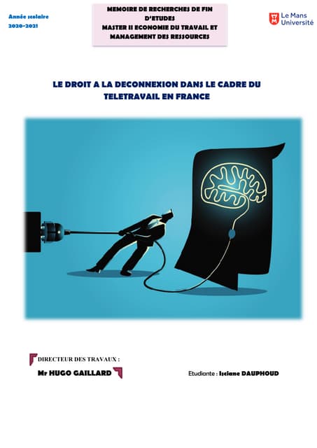 LE DROIT A LA DECONNEXION DANS LE CADRE DU TELETRAVAIL EN FRANCE.pdf
