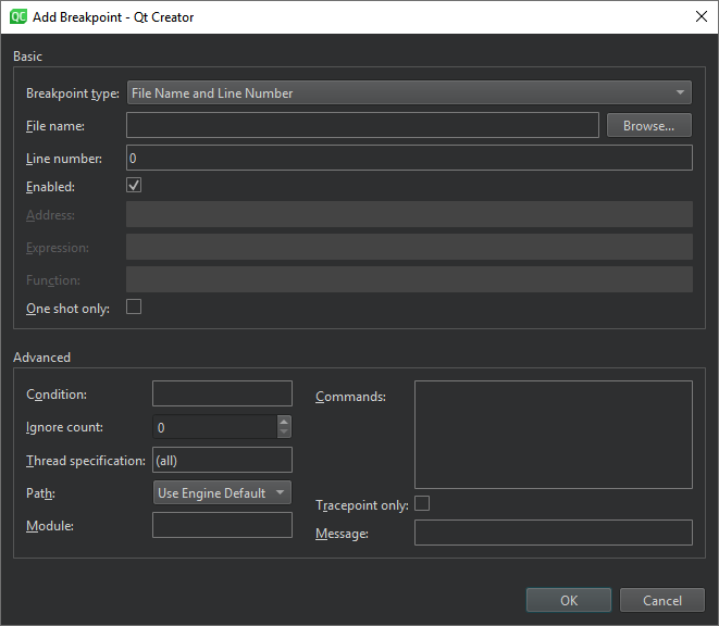 Breakpoint options