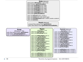 A.A. 2014/2015Tecniche di programmazione40
 