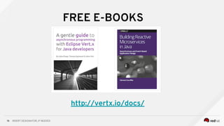 INSERT DESIGNATOR, IF NEEDED19
FREE E-BOOKS
http://vertx.io/docs/
 