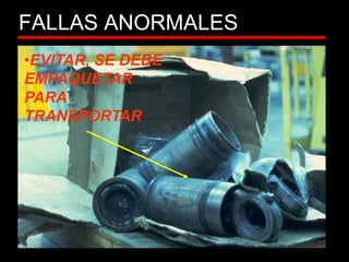 FALLAS ANORMALES
•EVITAR, SE DEBE
EMPAQUETAR
PARA
TRANSPORTAR
 