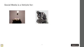 Social Media is a Vehicle for:




                                 35
 