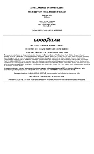 goodyear Proxy Statement 2006