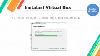 T
h
e
P
o
w
e
r
o
f
P
o
w
e
Instalasi Virtual Box
S
L
I
D
E
2
0
Instalasi
Virtual Box
6. Proses Instalasi Virtual Box Sedang Berlangsung.
 