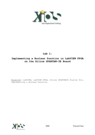 Lab Implementation of Boolean logic in LabVIEW FPGA