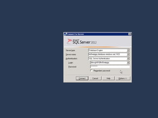 SQLER on Windows Azure camp - SQL Database