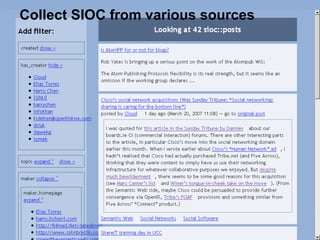 Collect SIOC from various sources 