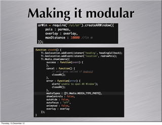 Making it modular




Thursday, 13 December 12
 