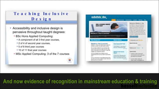 And now evidence of recognition in mainstream education & training
 