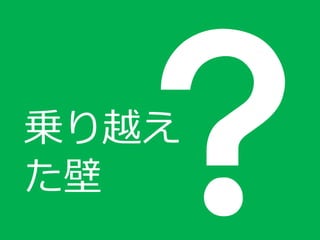 乗り越え
た壁
 