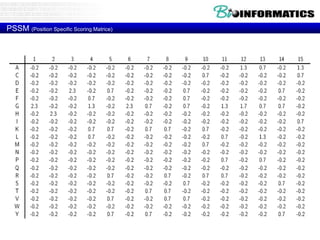 PSSM (Position Specific Scoring Matrice)
 