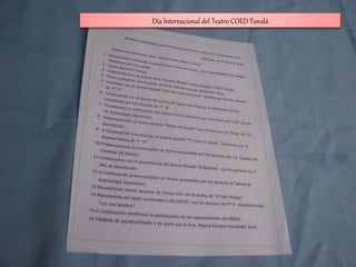 Día Internacional del Teatro COED Tonalá
 