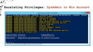 Escalating Privileges: SysAdmin to Win Account
 