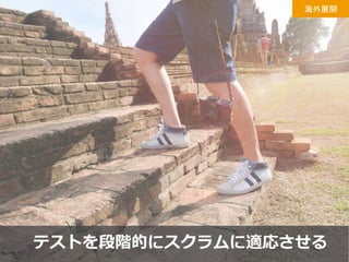 テストを段階的にスクラムに適応させる
海外展開
 