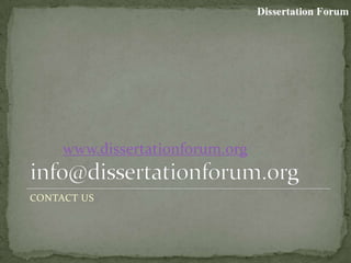 CONTACT US
www.dissertationforum.org
 