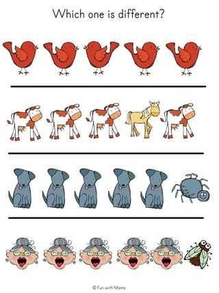 Which one is different?
© Fun with Mama
 