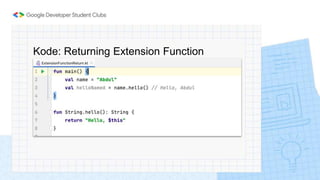 Kode: Returning Extension Function
 