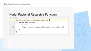 Kode: Factorial Recursive Function
 