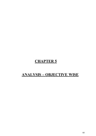 60
CHAPTER 5
ANALYSIS – OBJECTIVE WISE
 