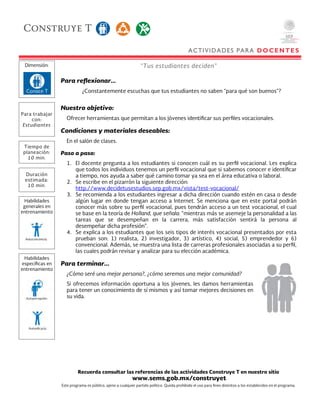 ACTIVIDADES PARA DOCENTES
 