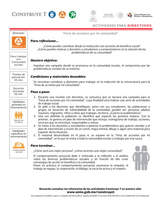 ACTIVIDADES PARA DIRECTIVOS
 