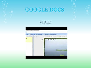 GOOGLE DOCS VIDEO 