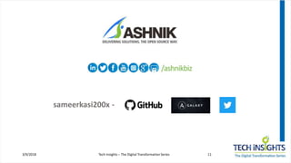 3/9/2018 Tech Insights – The Digital Transformation Series 11
sameerkasi200x -
AshnikBiz
success@ashnik.com
 