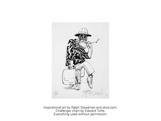 Inspirational art by Ralph Steadman and xkcd.com.
         Challenger chart by Edward Tufte.
       Everything used without permission.
 