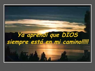 Ya aprendí que DIOS
siempre está en mi camino!!!!!
 