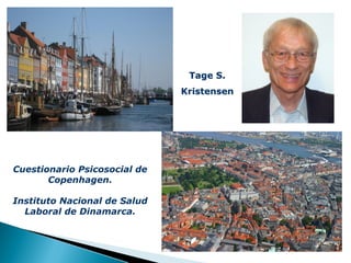 Cuestionario Psicosocial de
Copenhagen.
Instituto Nacional de Salud
Laboral de Dinamarca.
Tage S.Tage S.
KristensenKristensen
 