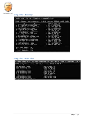 13 | P a g e
Using TXDNS - dictionary
Using TXDNS – Brute Force
 