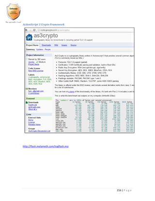 216 | P a g e
ActionScript 3 Crypto Framework
http://flash.melameth.com/togflash.msi
 
