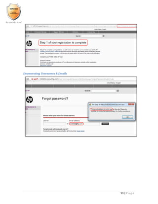 53 | P a g e
Enumerating Usernames & Emails
 