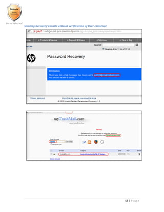 55 | P a g e
Sending Recovery Emails without verification of User existence
 