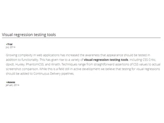 Agile Brazil 2014 - Visual Regression Testing com PhantomCSS