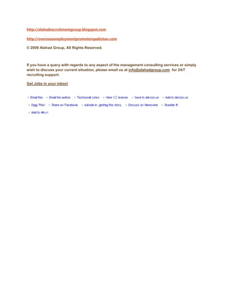 Recruitment Agencies in Pakistan, Employment Agencies Pakistan, Manpower Agencies Pakistan, Staffing Agencies Pakistan