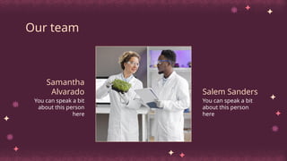 Our team
Samantha
Alvarado
You can speak a bit
about this person
here
Salem Sanders
You can speak a bit
about this person
here
 