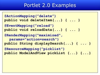 Annotation-Based Controllers New in Spring Framework 2.5! 