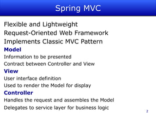 Spring MVC Flexible and Lightweight 