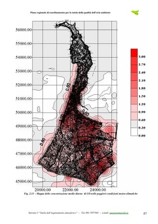 Piano regionale di coordinamento per la tutela della qualità dell’aria ambiente
Servizio 3 “Tutela dall’inquinamento atmosferico” – Tel. 091-7077585 – e-mail: sanza@artasicilia.it 87
Fig. 2.33 - Mappa delle concentrazione medie diurne di CO nelle peggiori condizioni meteo-climatiche
 