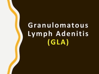 Granulomatous
Lymph Adenitis
(GLA)
 