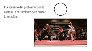 El escenario del problema, donde
usamos la herramienta para buscar
la solución.
 