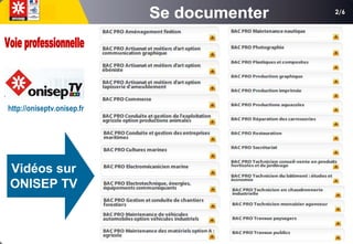 2/6
Vidéos sur
ONISEP TV
http://oniseptv.onisep.fr
 