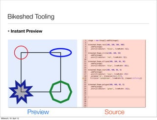 Bikeshed Tooling

       • Instant Preview




                         Preview   Source
Mittwoch, 18. April 12
 