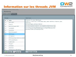 Information sur les threads JVM




© OW2 Consortium 2010   http://jonas.ow2.org   13
 
