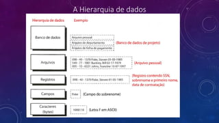 A Hierarquia de dados
 