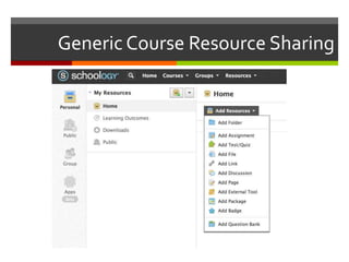 Generic Course Resource Sharing
 