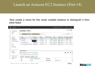 Launch an Amazon EC2 Instance (Part-14)
Now create a name for this newly created instance to distinguish it from
other listed.
 